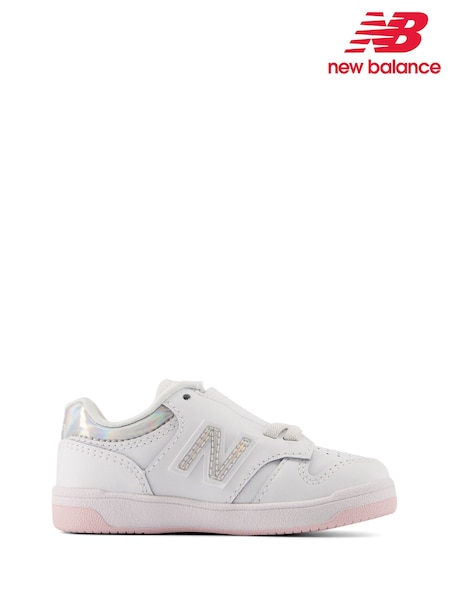 New Balance White/Silver 480 Trainers (F14040) | £38