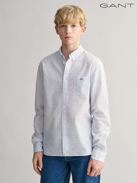 GANT Blue Gingham Shield 100% Cotton Shirt (F14063) | £65