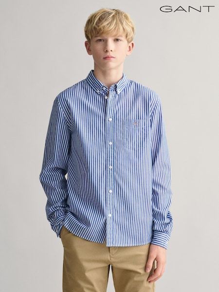 GANT Blue Striped Shield 100% Cotton Shirt (F14064) | £65
