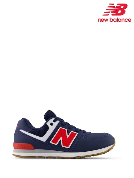 New Balance Navy/Red 574 Trainers (F14085) | £75
