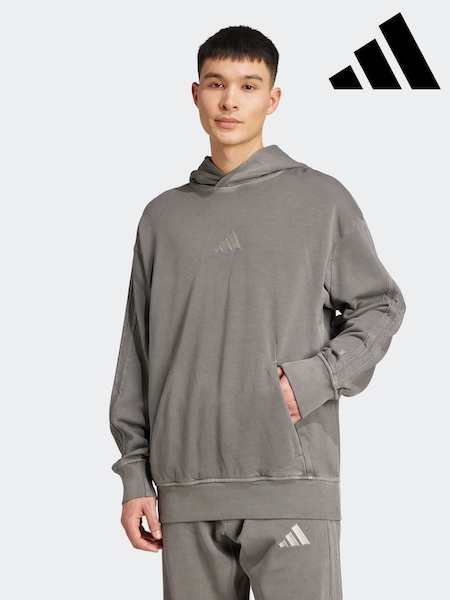 adidas Black ALL SZN French Terry Washed Hoodie (F14142) | £55
