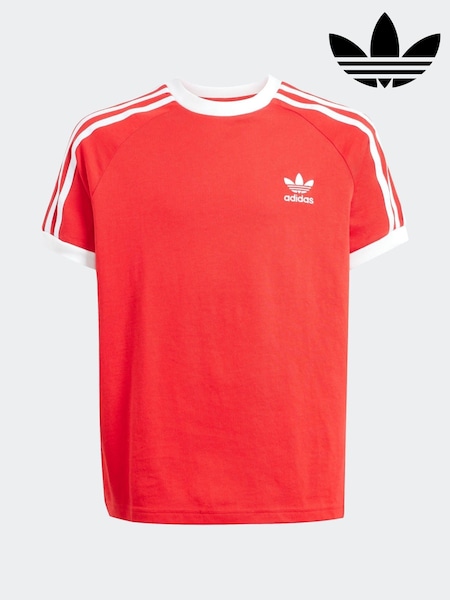adidas Originals Red Adicolor 3-Stripes T-Shirt Kids (F14155) | £20