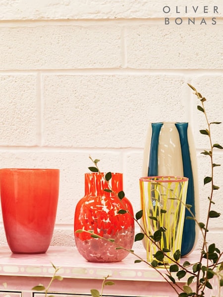 Oliver Bonas Orange Cilo Speckle Glass Vase (F14211) | £25