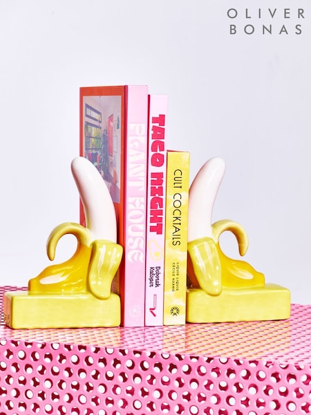 Oliver Bonas Yellow Banana Ceramic Book Ends (F14226) | £40
