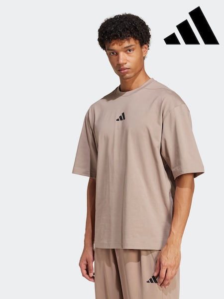 adidas Brown Oversize Power T-Shirt (F14243) | £35