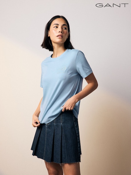 GANT Blue Regular-Fit Shield 100% Cotton T-Shirt (F14291) | £45