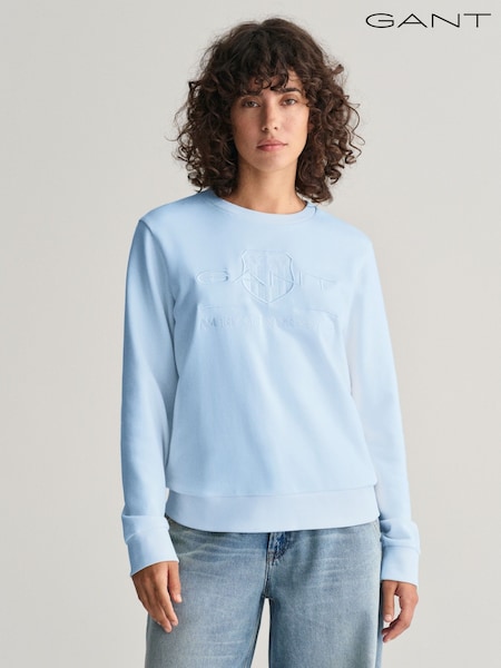 GANT Blue Regular-Fit Crew Neck Sweatshirt (F14293) | £120
