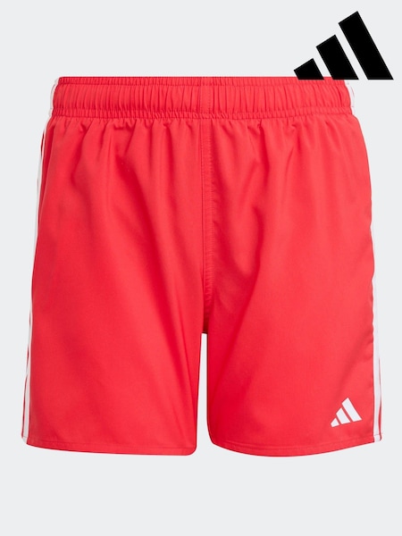 adidas Red 3-Stripes Swim Shorts Kids (F14380) | £23