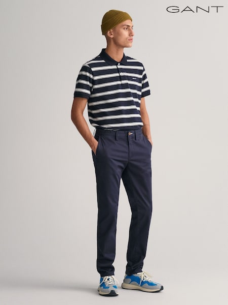 GANT Blue Twill Chino Trousers (F14422) | £100