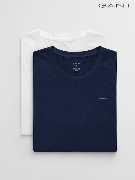 GANT White/Blue Regular-Fit T-Shirts 2 Pack (F14477) | £42