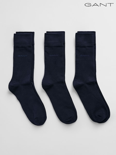 GANT Navy Blue Soft Cotton Socks 3 Pack (F14488) | £20