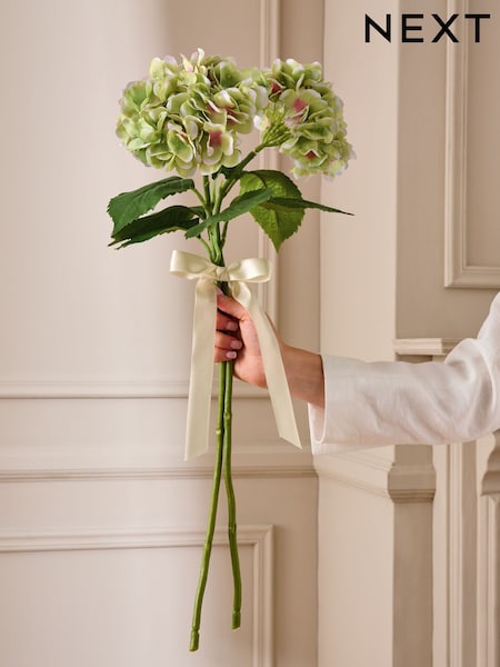 Green Artificial Hydrangea (2 Stems) (F14561) | £16