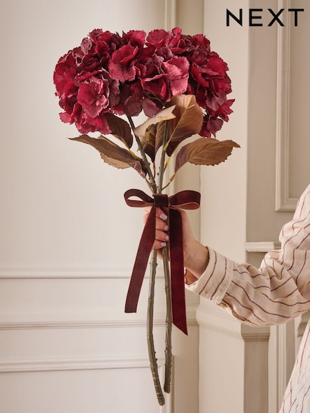 Red Large Artificial Hydrangea (2 Stems) (F14569) | £24