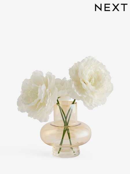 White Chic Blossom Stems Artificial Flower in Glass Vase (F14580) | £45