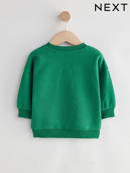 Green/Orange Printed Crew Neck Jersey Sweatshirt (3mths-7yrs) (F14593) | £8 - £10