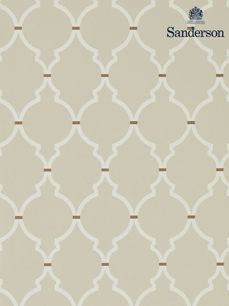 Sanderson Linen Cream Empire Trellis Wallpaper Sample (F14647) | £1