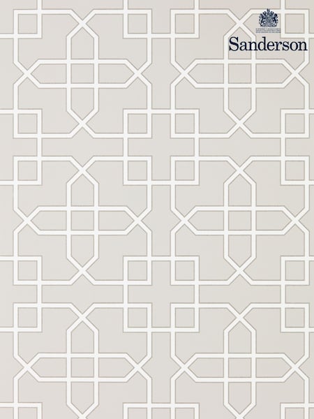 Sanderson Grey Hampton Trellis Wallpaper Sample (F14650) | £1
