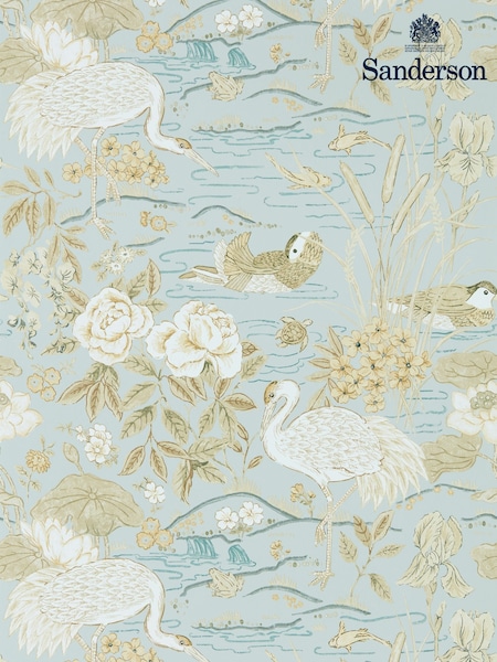 Sanderson Sky Honey Crane Frog Wallpaper Sample (F14655) | £1