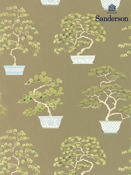 Sanderson Scallion Green Penjing Wallpaper Sample (F14663) | £1