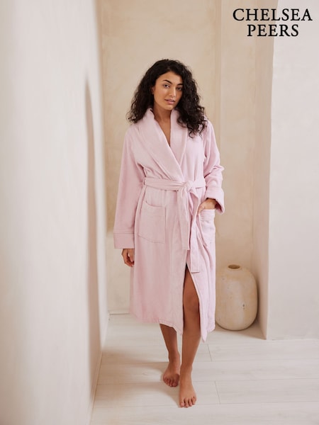 Chelsea Peers Pink 100% Cotton Towelling Dressing Gown (F14712) | £65