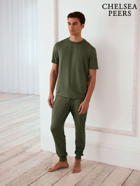 Chelsea Peers Green Crew Neck Short Pyjamas Set (F14734) | £38