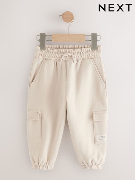 Ecru Soft Touch Jersey Utility Joggers (3mths-7yrs) (F14779) | £9 - £11