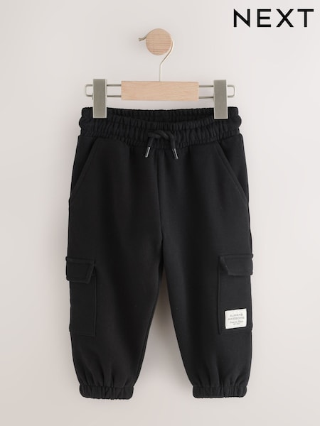 Black Soft Touch Jersey Utility Joggers (3mths-7yrs) (F14783) | £9 - £11
