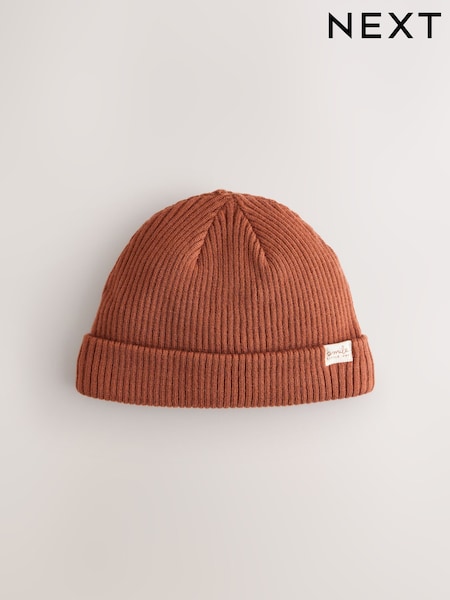 Rust Baby Ribbed Beanie Hat (0mths-2yrs) (F14821) | £5