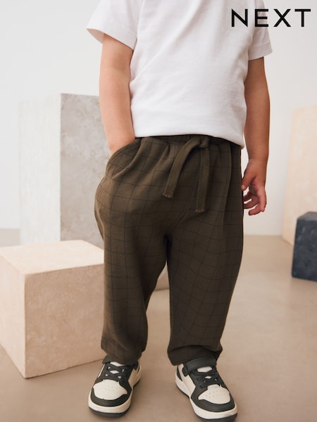 Khaki Green Checked Joggers (3mths-7yrs) (F14843) | £9 - £11