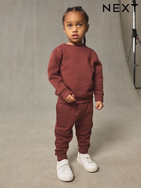 Burgundy Red Sweatshirt And Joggers Set (3mths-7yrs) (F14867) | £10 - £14