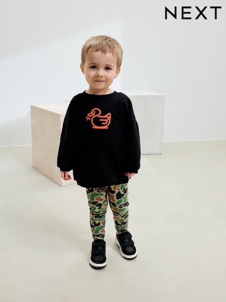 Orange/Black Duck Sweatshirt And Leggings Set (3mths-7yrs) (F14874) | £14 - £18