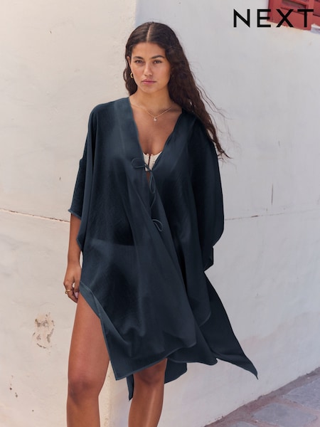 Blue Textured Beach Cover-Up (F14965) | £25