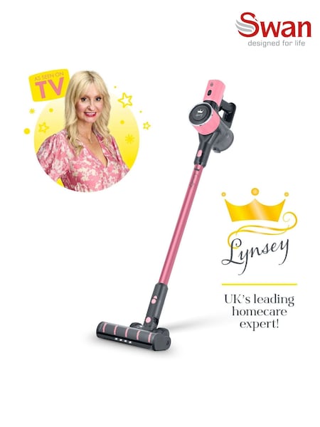 Swan Pink TV's Queen of Clean 22.2V Cordless Anti Tangle Vacuum (F14979) | £120