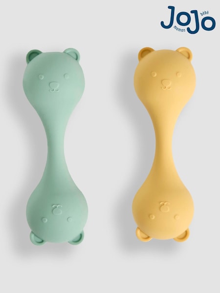 JoJo Maman Bébé Set of 2 Silicone Bear Rattles (F15117) | £14