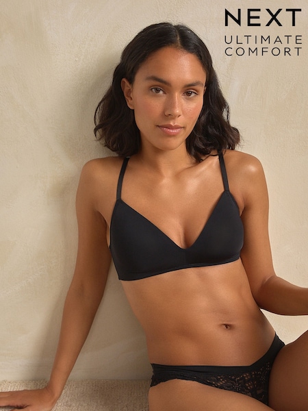 Black Pad Non Wire Premium Ultimate Comfort Lightweight Breathable T-Shirt Bra (F15393) | £18