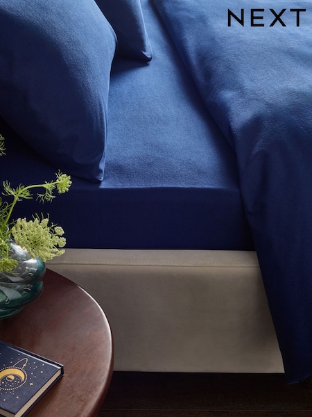 Navy Brushed Supersoft 100% Cotton Extra Deep Fitted Deep Fitted Sheet (F15422) | £16 - £26