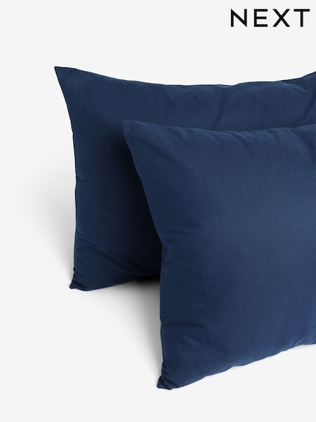 Set of 2 Navy Supersoft Brushed Pillowcases (F15423) | £10