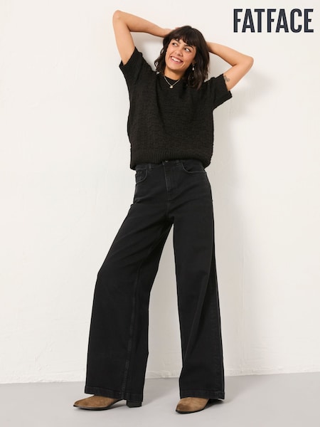 FatFace Welling Black Wide Leg Jeans (F15457) | £62