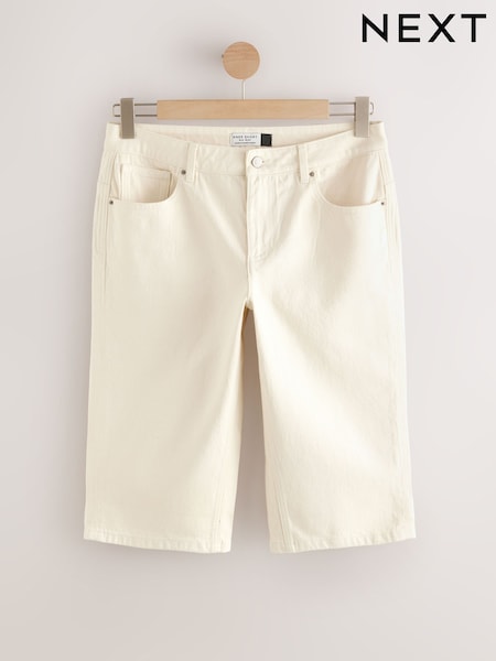 Ecru Knee Length Bermuda Denim Shorts (F15468) | £26
