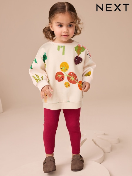 Cream Vegetable Characters Sweatshirt and Leggings Set (3mths-7yrs) (F15557) | £15 - £19