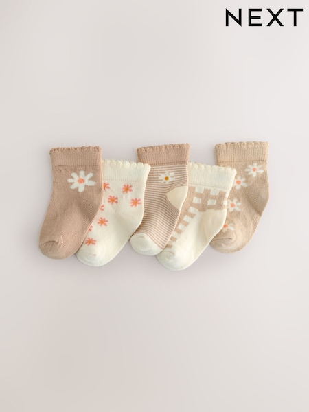 Neutral Baby Socks 5 Pack (0mths-2yrs) (F15571) | £6.50