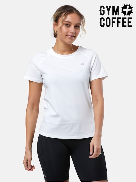 Gym + Coffee White Relentless Womens T-Shirt (F15584) | £30