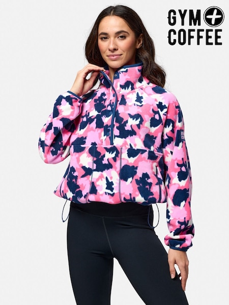 Gym + Coffee Pink Light Snap Polar Fleece (F15588) | £65