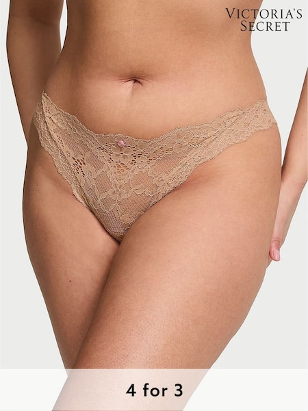 Victoria's Secret Praline Nude Bikini Lace Knickers (F15698) | £18