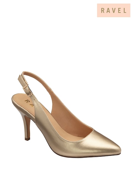 Ravel Gold Slingback Court Shoes (F15770) | £60