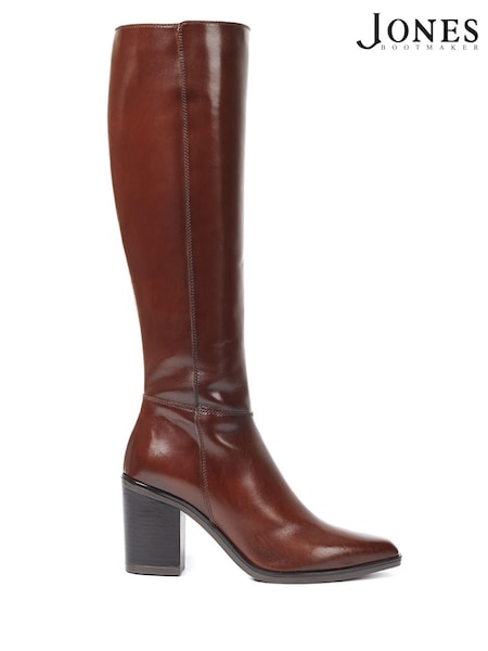 Jones Bootmaker Brown Wide Calf Cagliari Wide Calf Fit Knee High Boots (F15814) | £190