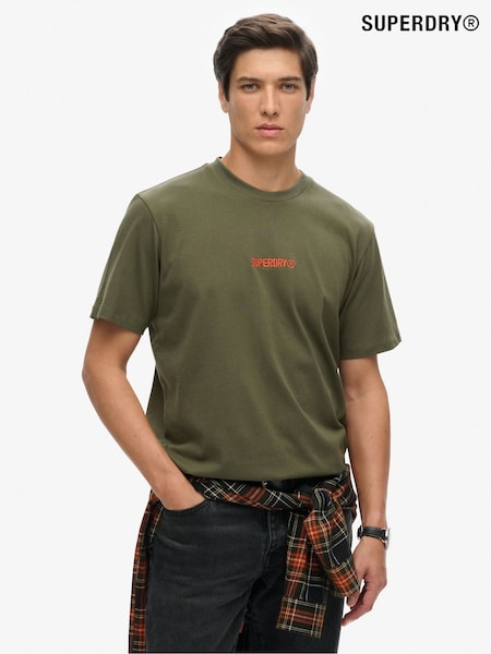 Superdry Green Micro Logo Graphic Loose 100% Cotton T-Shirt (F15823) | £30