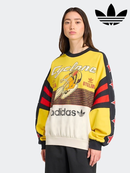 adidas Originals Yellow Archive Cycling Oversize 100% Cotton Sweatshirt (F15855) | £160