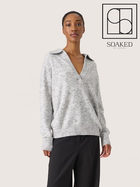 Soaked in Luxury Selta Long Sleeves Polo Pullover Jumper (F15875) | £60