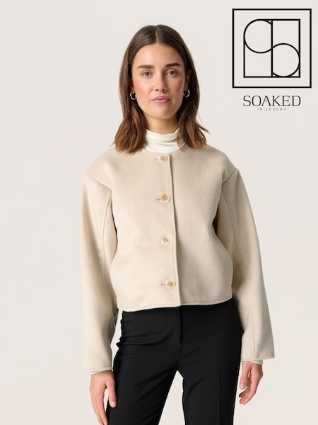 Soaked in Luxury Jada Boxy Fit Cropped Buttons Jacket (F15910) | £125